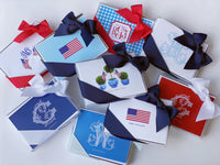 Patriotic Boxwood Topiary Fold-Over Stationery