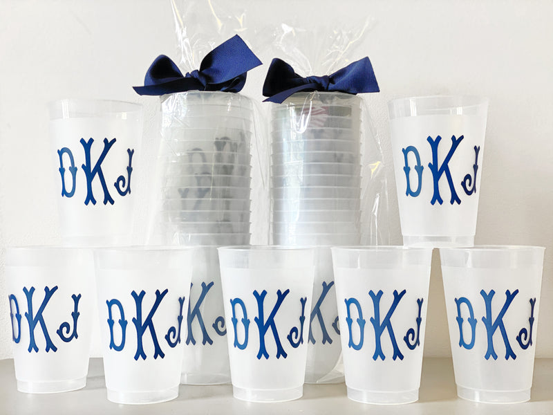 Frosted Monogrammed Cups, 9oz-24oz