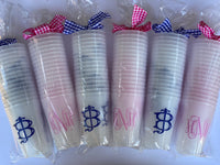 Frosted Monogrammed Cups, 9oz-24oz