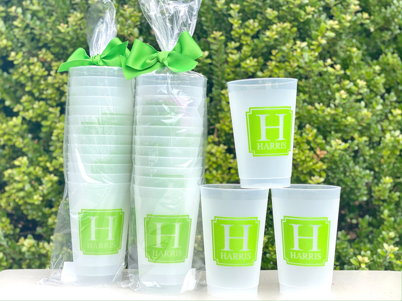 Monogrammed Frosted Cups, 9oz-24oz