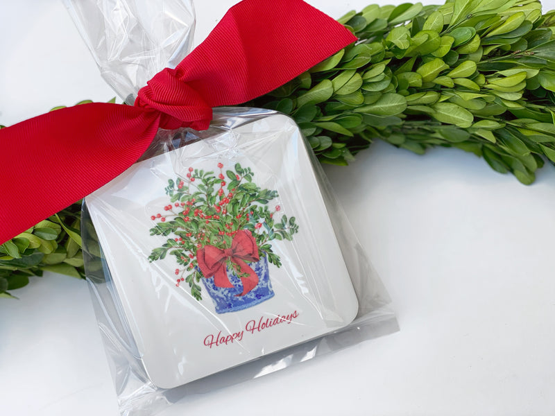Red Winterberry Cork Coasters