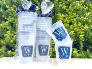 Monogrammed Frosted Cups, 9oz-24oz