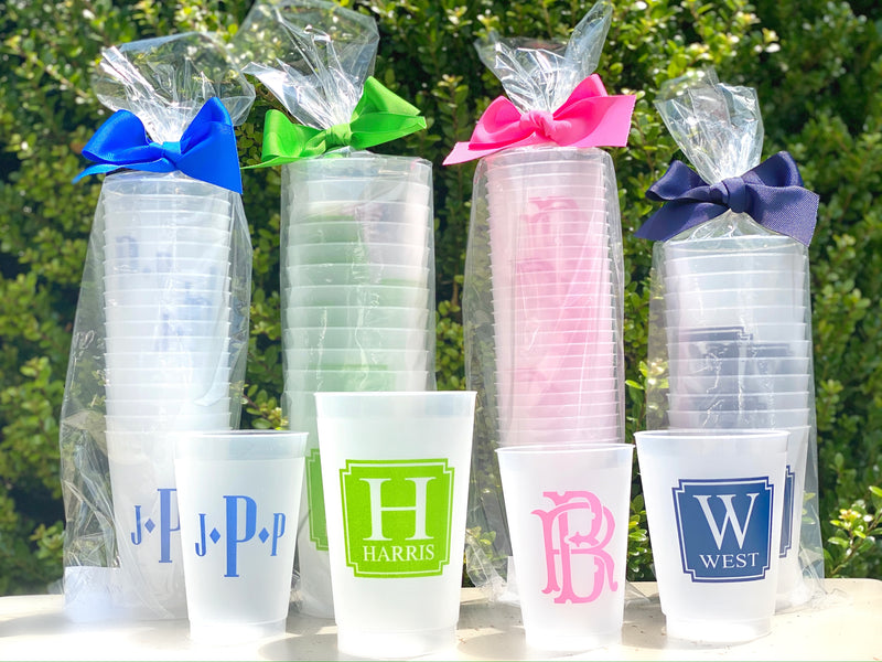 Monogrammed Frosted Cups, 9oz-24oz