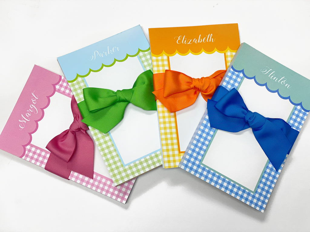 Scalloped Gingham Notepad