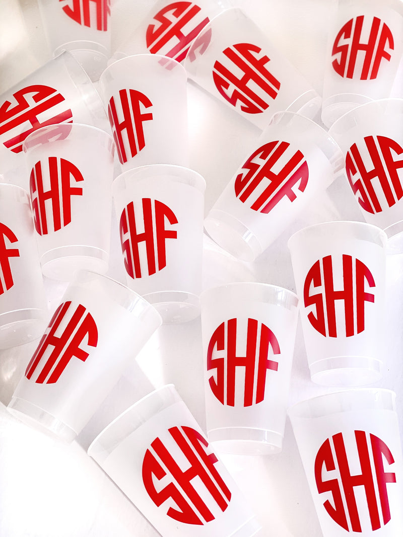 Monogrammed Frosted Cups, 9oz-24oz