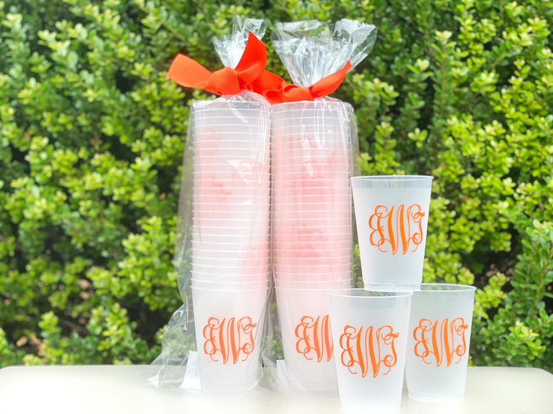 Monogrammed Frosted Cups, 9oz-24oz