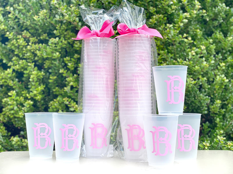 Monogrammed Frosted Cups, 9oz-24oz