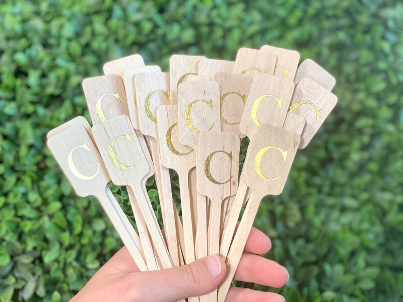 Monogrammed Stir Stick Wooden 6"