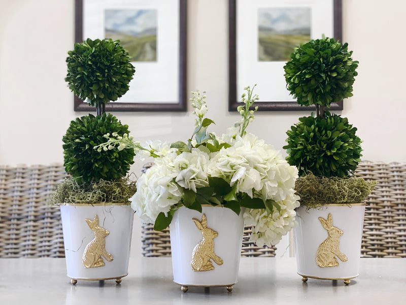 Bunny White & Gold Cachepot