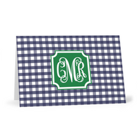 Kelly & Navy Fold-Over Stationery
