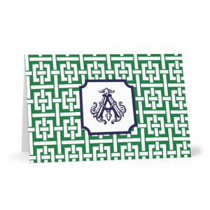 Kelly & Navy Fold-Over Stationery