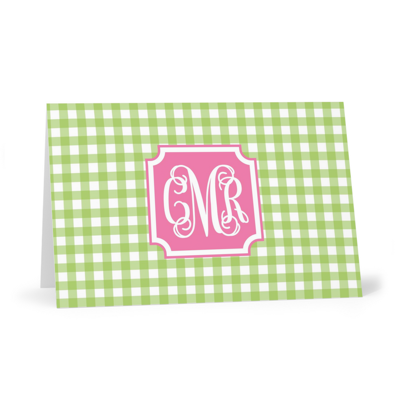 Lime & Carnation Fold-Over Stationery