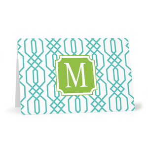 Turquoise & Lime Fold-Over Stationery