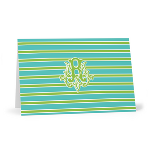 Turquoise & Lime Fold-Over Stationery