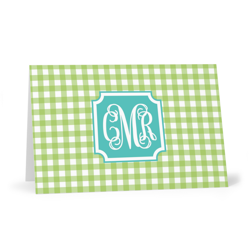 Turquoise & Lime Fold-Over Stationery